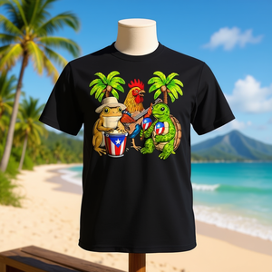 T-shirt con bandiera portoricana e design Coqui Frog Boricua per i fan di Porto Rico - Product Image 3