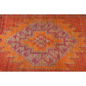 พรมวินเทจ, พรมแบบยาวขนาด 3x10.6 ฟุต, พรมลายดอกไม้สีส้ม - Product Image 4