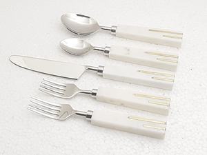 Vente directe d'usine de couverts en acier inoxydable ensemble de couverts en résine et manche en bois vaisselle vaisselle en résine ustensiles de cuisine couverts - Product Image 5