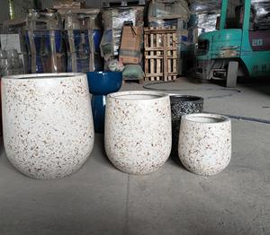 [Leo Nguyen Le] - Pot de fleurs en terrazzo de fibre de verre pour extérieur, jardinières en granit - Pots rectangulaires pour la maison, provenant d'un fournisseur vietnamien - Product Image 3