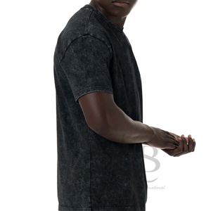 Camiseta Lisa personalizada con lavado ácido de alta calidad para hombre, nuevo diseño de tela de Jersey de gran tamaño, Camiseta larga de algodón 100% para hombre - Product Image 5