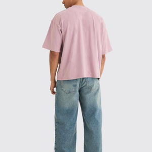 เสื้อยืดบ็อกซี่ของผู้ชายเสื้อ100% ผ้าฝ้ายน้ำหนักเบาและโลโก้ที่กำหนดเองขายส่งจำนวนมากฤดูร้อน - Product Image 3