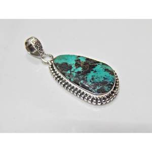 Bijoux en argent sterling 925 faits à la main pendentif cabochon turquoise naturelle cadeau pour filles et femmes avec breloques artisanales - Product Image 3
