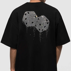T-shirt strass de conception personnalisée de haute qualité pour hommes High Street Plus Size chemises pour hommes du Pakistan - Product Image 2