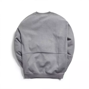 2022 hiver nouvelle mode hommes français sweat à col rond Logo personnalisé brodé 100% coton solide motif uni teint numérique - Product Image 5