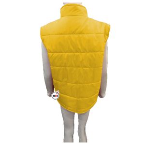 Gilet d'hiver matelassé pour homme en polyester ultra-léger, coupe-vent, imperméable, col montant, impression de logo, pliable, fin, décontracté - Product Image 4