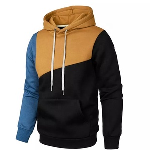 Sweat à capuche en molleton de coton Pima pour hommes, confortable, manches longues, chaleur hivernale avec bloc de couleurs, sweat à capuche d'occasion - Product Image 4
