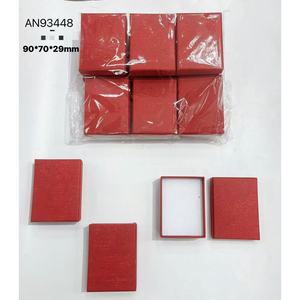 Boîtes à bijoux VIKILADY rouge foncé avec embellissements rouge clair, taille 90*70*29mm pour emballage cadeau - Product Image 1