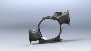 Boîtier de volute ou de conduit en Y pour pompe ou souffleur Yogi Engineering en fonte/aluminium/acier inoxydable Modèle de pompe 01 - Product Image 2