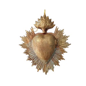 Milagros de Corazón Sagrado en Metal con Acabado Dorado, Diseño de Sol Radiante, para Decoración de Pared en Iglesia u Hogar, Regalo Católico - Product Image 5