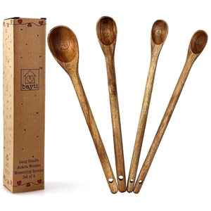 Cuillère à riz en bois d'acacia de haute qualité longue cuillère de cuisine en bois Design classique cuillère à soupe moyenne Offre Spéciale ustensile de cuisine - Product Image 3