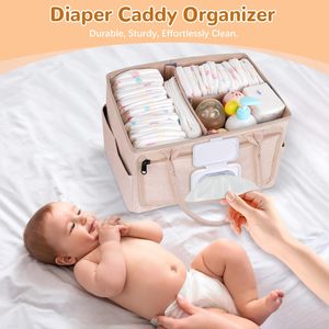 Organizador de Pañales para Bebé, Bolsillo para Toallitas, Organizador de Coche, Cesta de Almacenamiento Portátil de Poliéster Resistente al Agua, Cambiador de Pañales - Product Image 5