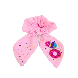 Hermoso personalizado de moda indio bordado a mano semilla con cuentas Scrunchies fresa accesorio para el cabello Clips personalizados con cuentas - Product Image 2