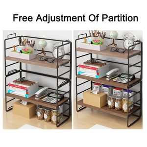 Multi-Purpose <b>Metal</b> Double Tier Detachable Design Modern Bathroom Organizer <b>Shelf</b> Storage <b>Rack</b> for Books Decor Essentials - Product Image 2