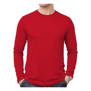 T-shirts à manches longues pour homme, coupe classique, col rond, jersey polyester/coton, logo personnalisé imprimé par transfert thermique, séchage rapide - Product Image 2
