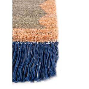Tapis en laine et soie de bambou noué à la main Freedom Manchaha bleu, motif géométrique pour usage domestique - Les-1612 - Product Image 4