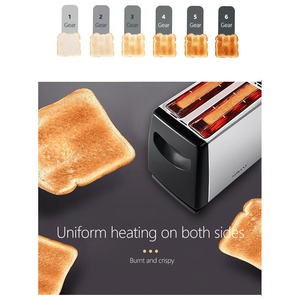 Tostadora de Pan Eléctrica Automática de 2 Rebanadas y 700W con Carcasa de Acero Inoxidable para Uso Doméstico y Hotelero, Apta para Automóvil - Product Image 3