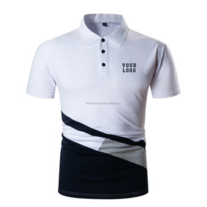 เสื้อยืดแขนสั้นผู้ชายคุณภาพสูง ผ้าฝ้าย 100% ระบายอากาศได้ดี ดีไซน์ลายปะติดปะต่อ พิมพ์ลายบล็อกสี |   สั่งทำพิเศษ - Product Image 3