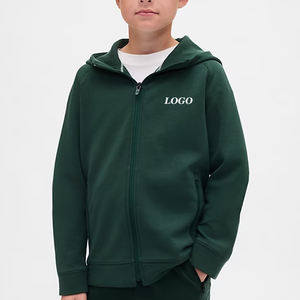 Sudadera con Capucha de Color Sólido para Niños con Cierre de Cremallera, Capucha Ajustable y Material Suave de Poliéster/Algodón para un Ajuste Cómodo y Relajado - Product Image 1