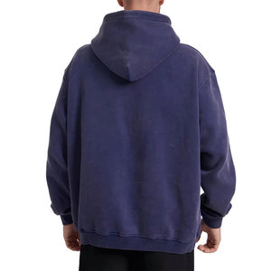 Cuello con capucha Algodón básico Mezclado Diseño único Tela transpirable de buena calidad Liso teñido Lavado ácido Sudadera con capucha para hombre Aspecto informal - Product Image 6