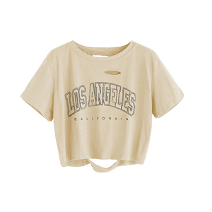 ที่ถูกที่สุดคุณภาพสูง Crop TOP GYM ฟิตเนสออกกําลังกายเสื้อยืด Crop Tops แขนสั้นลูกเรือคอสุภาพสตรี Breathable Crop TOP T เสื้อ - Product Image 4