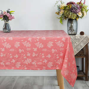 ผ้าปูโต๊ะลายผ้าแจ็คการ์ด150X300สี่เหลี่ยมขนาดสีชมพูผลิตในอินเดีย - Product Image 1