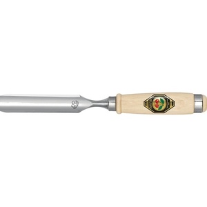 Couteau à gouger Ulm Style CHERRY avec 2 pinces en acier, largeur de coupe 16 mm, manche en hêtre pour travaux en bambou et en bois - Product Image 1
