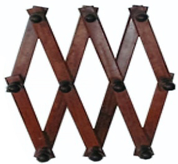Appendiabiti Estensibile 7 Posti in Legno Scuro - Product Image 1