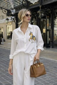 Blusa Bordada Estampada para Mujer, Camisa Casual de Moda Hecha en Turquía - Product Image 6