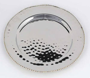 Plaque de chargeur design ronde de forme personnalisée Plaque de chargeur métal cuivre Plaque de chargeur ronde martelée en métal - Product Image 6