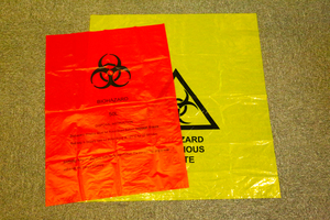 ถุงขยะทางการแพทย์แบบย่อยสลายได้ถุงผ้า HDPE แบบมีผ้าพิมพ์ลายตามสั่งสีเหลือง - Product Image 4