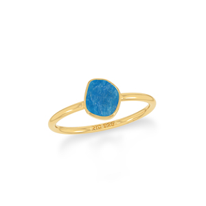Lot de 12 bagues empilables plaquées or 18 carats avec pierre précieuse néon apatite pour femme, idéales pour les soirées - Product Image 1