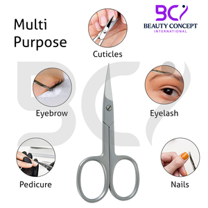 Petits ciseaux en acier inoxydable avec lame tranchante incurvée pour couper les ongles des orteils sourcils cils peau sèche soin des ongles - Product Image 5