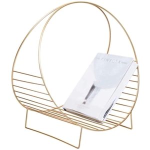 Organizador de revistas de metal negro contemporáneo de estilo moderno Soporte moderno para una forma redonda de aspecto elegante - Product Image 2