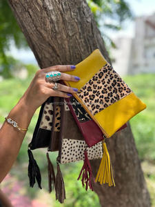 Nouveau élégant recyclé imprimé Animal en cuir glands pochette Unique personnalisé fourrure cuir ATM porte-cartes femmes portefeuilles à la mode - Product Image 3