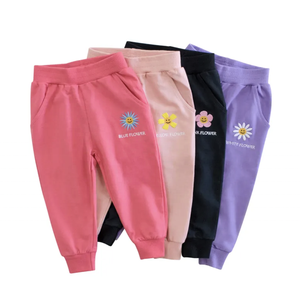 Pantalones de lana de punto de color liso para niñas, venta al por mayor, pantalones de chándal de invierno informales deportivos para bebés, patrón estampado de algodón suave - Product Image 6