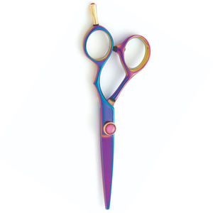 Ciseaux de barbier enduits de couleur arc-en-ciel miroir polonais en acier inoxydable 5.5 pouces ciseaux de salon de beauté - Product Image 3