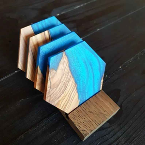 Sous-verre en résine et bois de haute qualité fait à la main, style classique pour la décoration de table avec service personnalisé en provenance d'Inde - Product Image 5