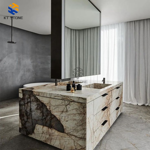 KT STONE Meuble <span class=keywords><strong>de</strong></span> salle <span class=keywords><strong>de</strong></span> bain moderne en pierre naturelle, avec manteau <span class=keywords><strong>de</strong></span> cheminée en marbre poli, étanche, pour hôtels et appartements, à usage exclusif - Product Image 1