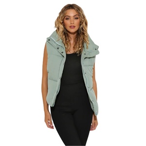 Ropa de Otoño Invierno de alta calidad para mujer, chaleco de algodón con cuello levantado, chaqueta sin mangas para mujer, chaleco acolchado de burbujas - Product Image 1