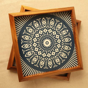 Timeless Wooden Tray <b>Platter</b> Vintage Design Serving Tray for Home or Special Occasions Stoneware Dishes - Product Image 4