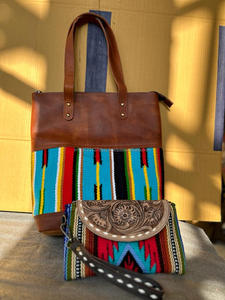 Nuevo bolso de mano de cuero azteca Crunch hecho a mano Real, bolso elegante para mujer y conjuntos combinados de mano con estilo de cuero con herramientas de Color Azteca para mujer - Product Image 2