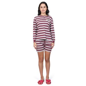 Evolove Women's Super Soft 100% Cotton Knitted Shorts Set Round Neck Full Sleeves <b>Tshirt</b> with Pockets Comfortable - Product Image 4