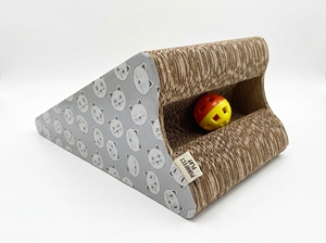 Cardboard Cat Scratcher Ramp "<b>Slide</b> with Ball #1" with Catnip - Product Image 2