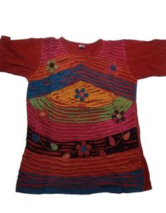 Tops imprimés de fleurs écologiques pour dames Design fantaisie Tops décontractés tricotés lisses ressemblant à des t-shirts directement d'Inde - Product Image 3