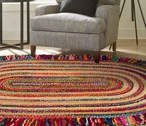 พรมผ้าฝ้ายถักด้วยมือปรับแต่งได้สไตล์ทันสมัยพรมปูพื้นห้องนั่งเล่น - Product Image 2