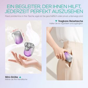 Depiladora Eléctrica Portátil para Mujer, Afeitadora para Zona Íntima y Facial, para Brazos y Piernas, Impermeable, Recargable Tipo-C, Color Morado - Product Image 3