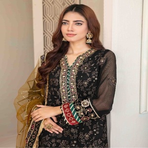 Trajes Indios de Seda Georgette Bordados de Lujo para Mujer, Vestidos de Novia Tawakkal al por Mayor, Trajes Anarkali Cómodos para Fiestas - Product Image 2