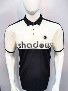 T-shirt à manches courtes pour hommes, coupe régulière pour col, impression ombre à la mode, conception contrastée 100% coton, tissu Dobby respirant GETZO - Product Image 4