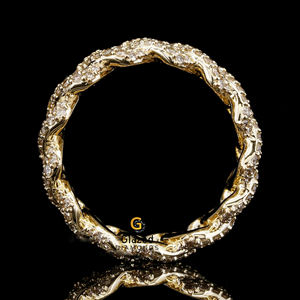 ห่วงโซ่สไตล์ฮิปฮอปคิวบาแหวนทอง10Kt ตัดด้วยเพชรที่ใสสะอาดเหมาะสำหรับผู้ชาย - Product Image 2